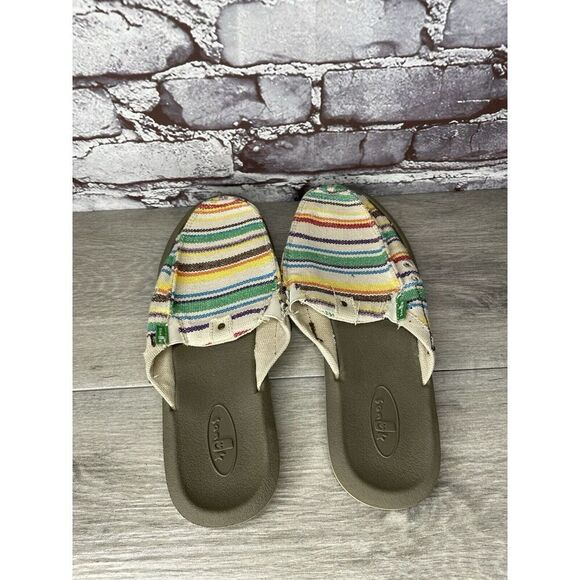 Sanuk You Got My Back Canvas Slip On Multicolor Mules Womens sz 10M US/41EU - Picture 6 of 16